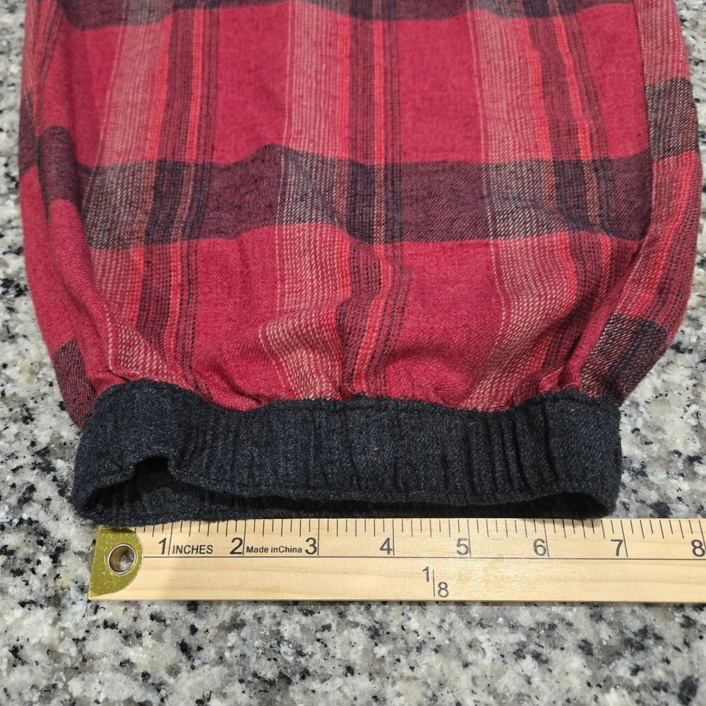 Prana Cabin Core Retrograde Plaid Jogger Pants Womens Large Red Black Cozy - Picture 7 of 8
